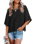 Limited time sale🔥Women's Summer Casual Crewneck Batwing Half Sleeve Tee