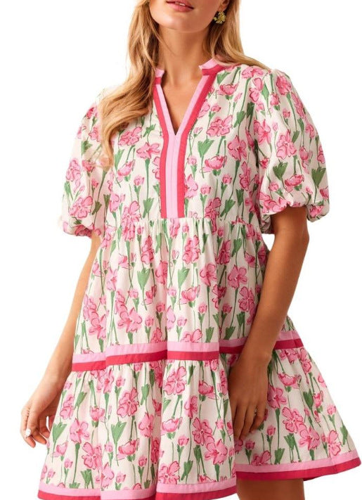 Retro print dress