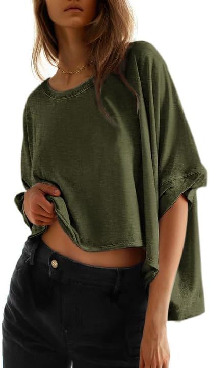 Summer Casual Oversized Batwing Sleeve Short-Sleeve T-Shirt