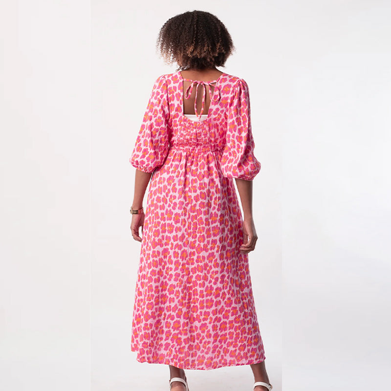 🌸Damenkleid mit V-Ausschnitt und Druck