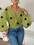 New trendy polka dot puff sleeve top