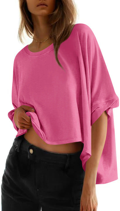 Summer Casual Oversized Batwing Sleeve Short-Sleeve T-Shirt