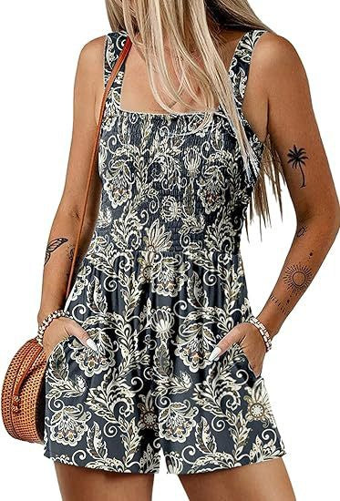 Summer casual pleated jumpsuit