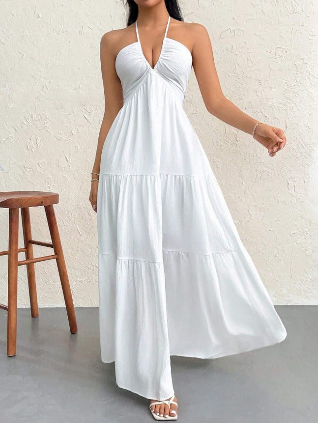 Halter neck tie dress