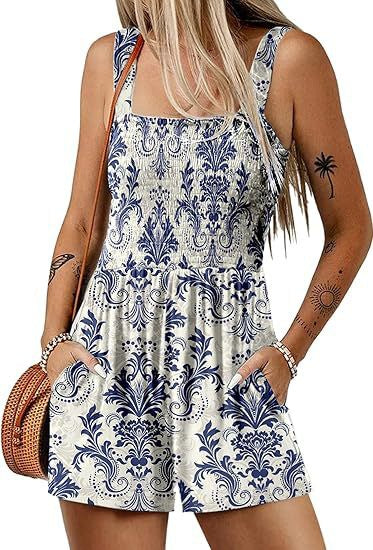 Summer casual pleated jumpsuit