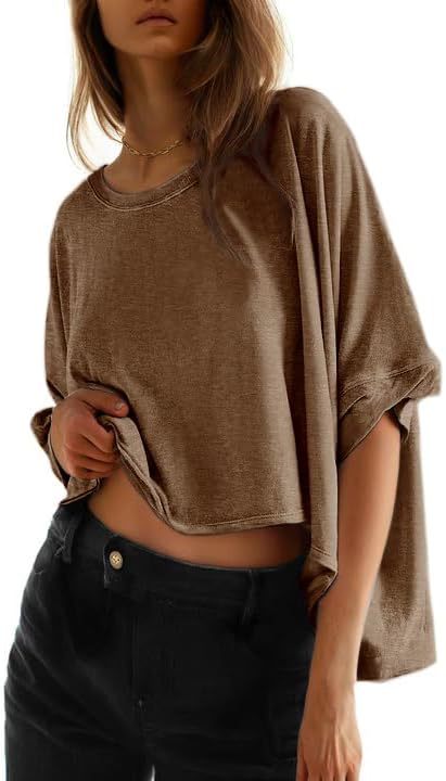 Summer Casual Oversized Batwing Sleeve Short-Sleeve T-Shirt