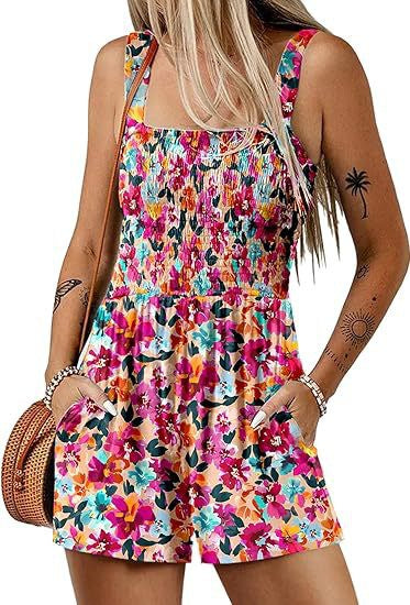 Summer casual pleated jumpsuit