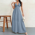 Halter neck tie dress