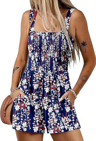 Summer casual pleated jumpsuit