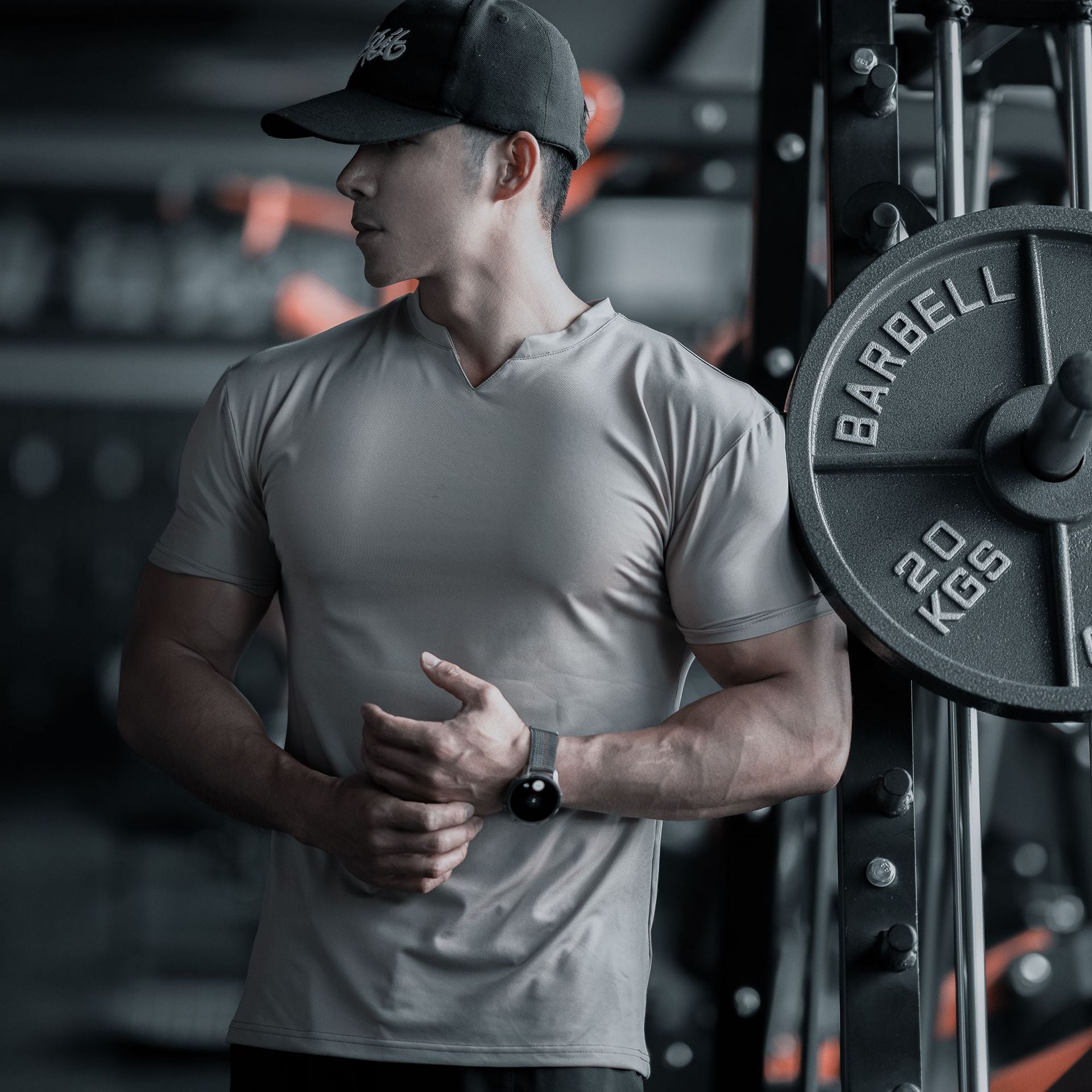 Men's V-Neck Gym Tee - Muscle-Fit Quick-Dry Training Shirt
