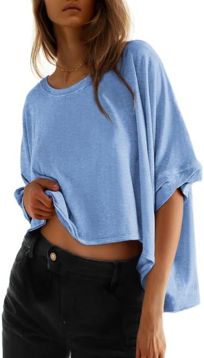 Summer Casual Oversized Batwing Sleeve Short-Sleeve T-Shirt